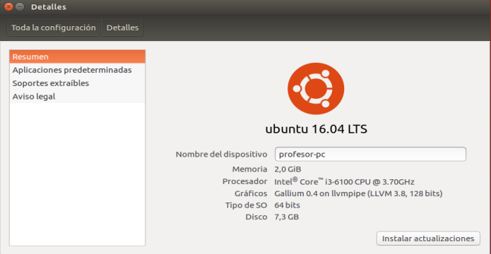 Detalles Ubuntu 16.04